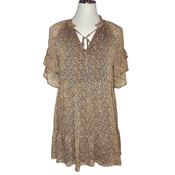 Lulus Babe Date Black Floral Print Tiered Short Sleeve Babydoll Dress - Picture 2 of 11